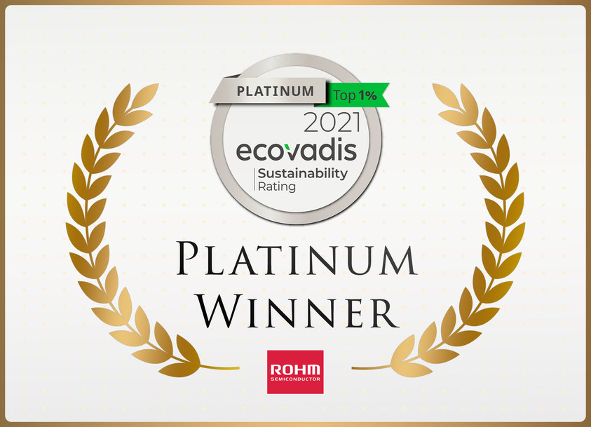 ROHM Awarded the highest Platinum Rating of Sustainability 2021 by EcoVadis
